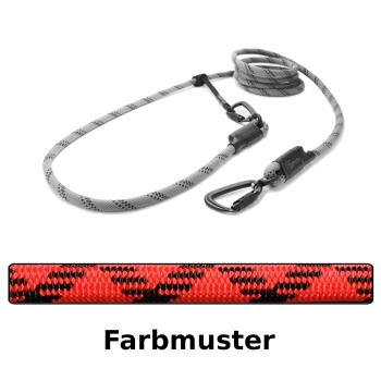 EASYLONG Hundeleine TWIST - L - 4m - rot mit schwarzen Kreuzen